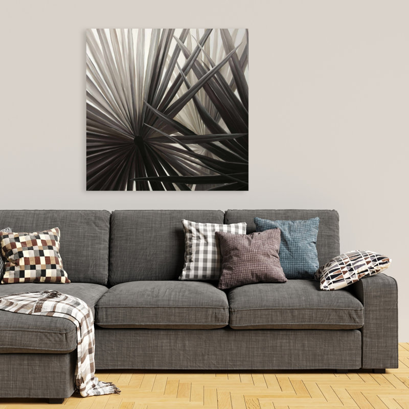 Grayscale Tropical Plants - Exotic Canvas for Home Decor