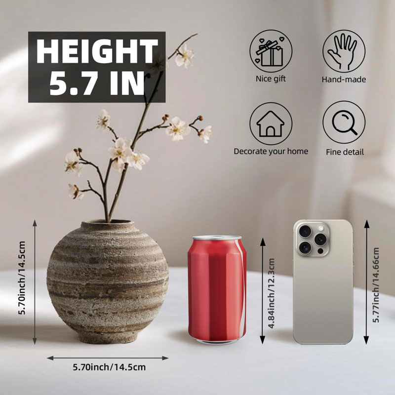 5.5" Ceramic Farmhouse Vase