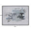 Abstract canvas, framed blue wall art with black frame