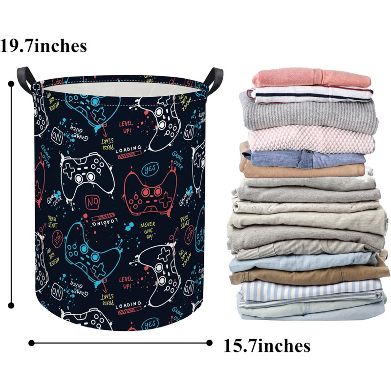 Game Laundry Basket Boys Kids Baby Laundry Hamper Dirty Clothes Organizer Toy Storage Bin Nursery Hamper For Bedroom Room Decor(Game)