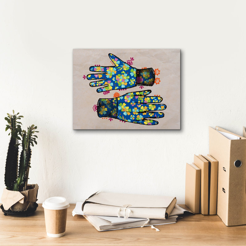 «Gloves» par Dean Russo, art mural sur toile, H 12 po x l 16 po x P 0,75 po