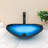 21.5" L Oval Glass Bathroom Sink Vessel Sink with Pop-Up Drain-119283349