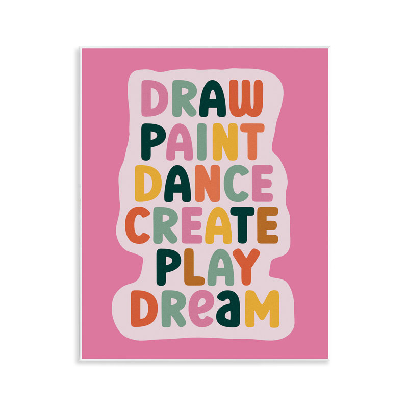Draw Paint Dance Create Wall Plaque, design by Julia Frost
