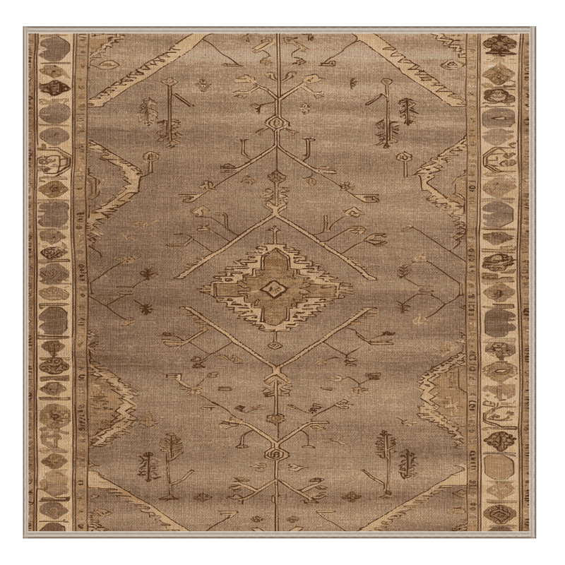 Tapis brun lavable à la machine, Carré 4 pi