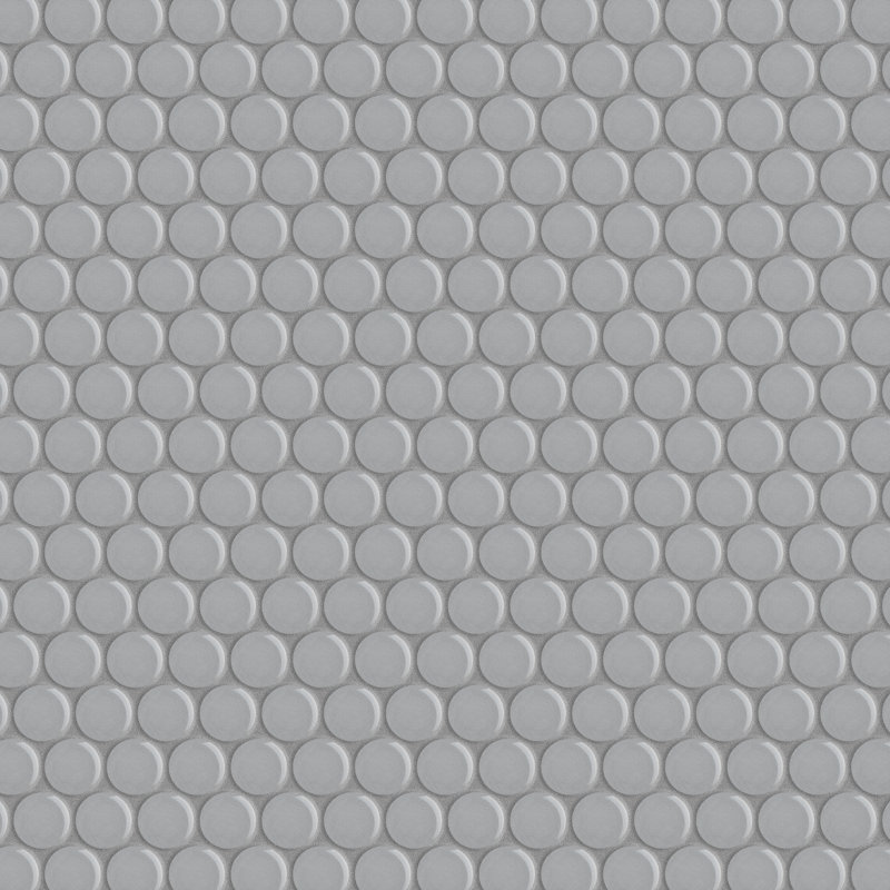 Metro Penny Glossy Light Grey 9-3/4" x 11-1/2" Porcelain Mosaic Floor and Wall Tile, Glossy Light Gray