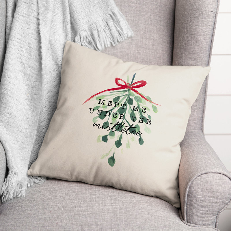  Housse et insert de coussin décoratif carré Meet Me Under The Mistletoe