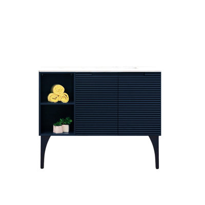 Ariyannah 46'' Single Bathroom Vanity with Solid Surface Top