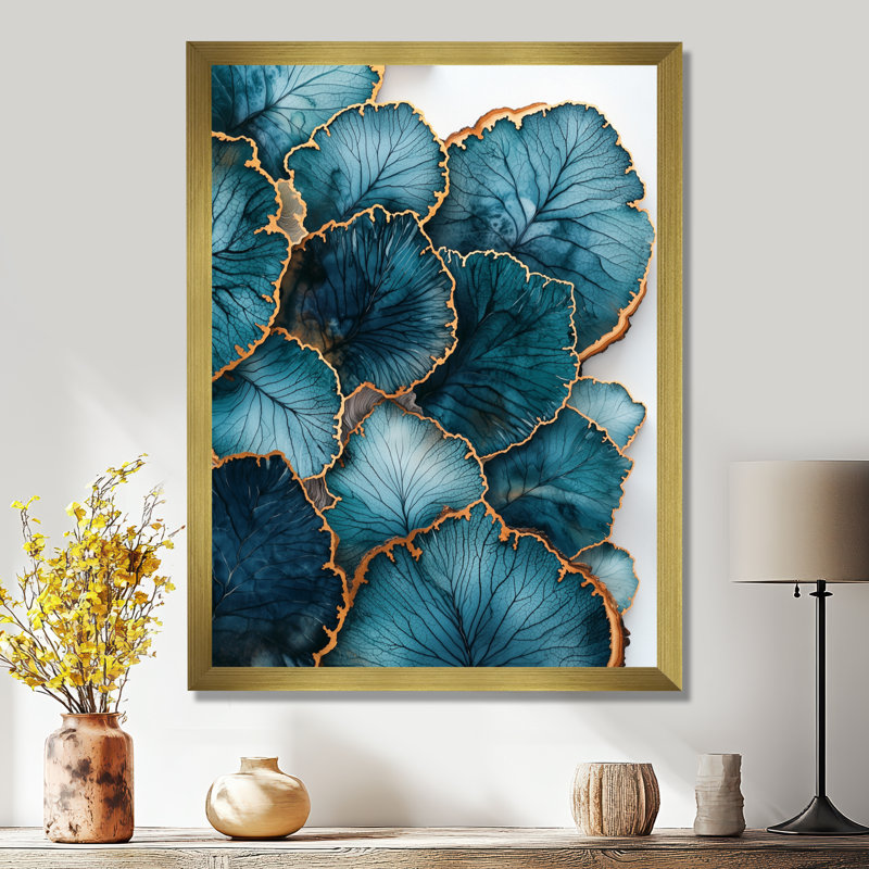 Flaton - impressions murales florales, 32" H x 24" W, Reproduction encadrée d'une seule photo, Gold
