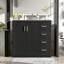 Ensemble de meuble-lavabo 36 po avec lavabo en céramique, armoire de rangement en bois massif, ensemble de meuble-lavabo autoportant avec 3 tiroirs et portes à fermeture douce-115898398