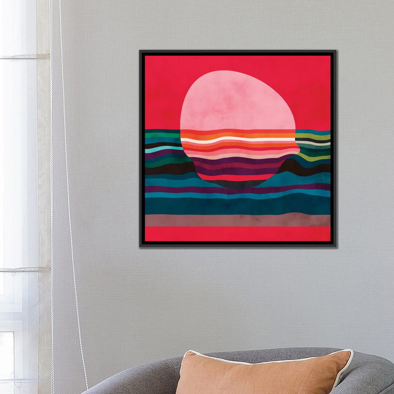 «Pink liquid sun» par Ana Rut Bré - impression d'art graphique, Aucun mat, H 26 po x l 26 po x P 1,5 po