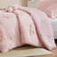 Couette réversible en chenille rose à motifs floraux pour lit double/queen - Chenille, rembourrage, lavable à la machine, revers à pois.