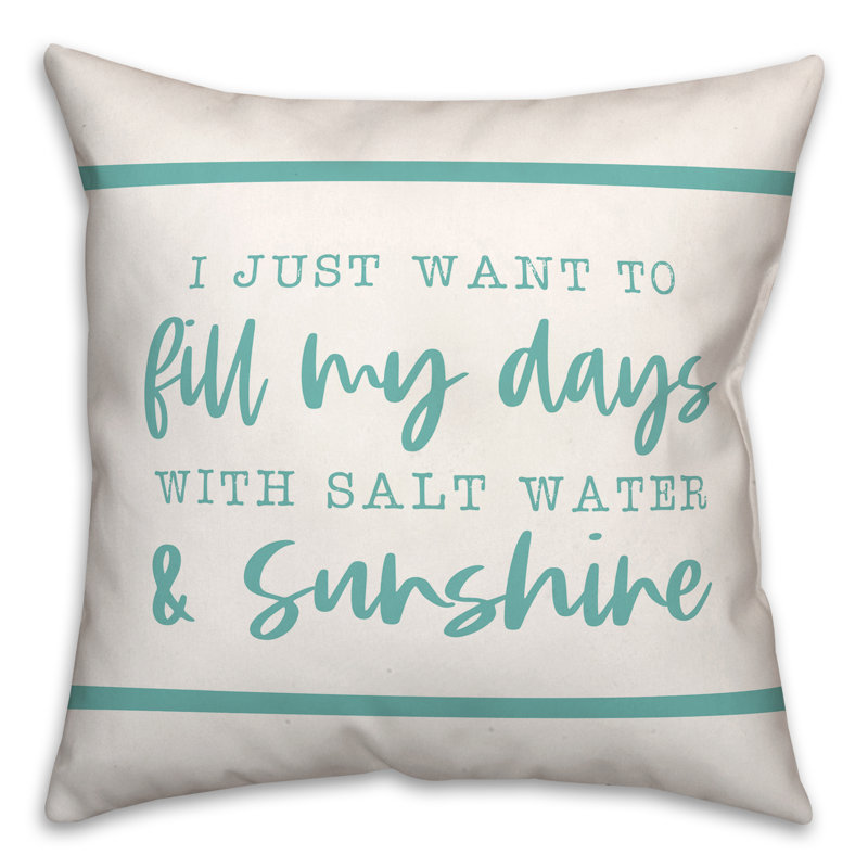  Housse et insert de coussin carré Salt Water and Sunshine, Bleu sarcelle