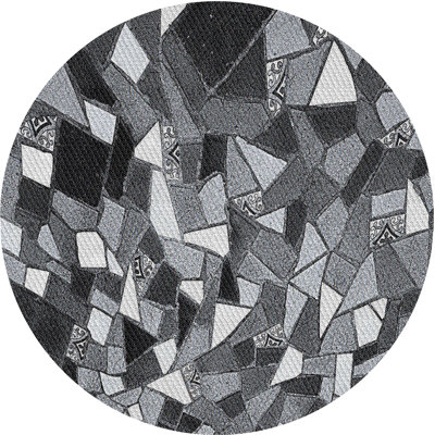 Tapis décoratif gris à motifs géométriques priston