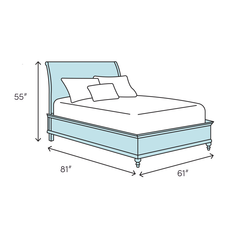 Keifer Upholstered Sleigh Bed, Oat, Queen