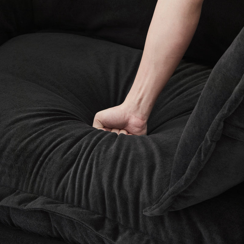 Fauteuil rembourré 47 po, Noir