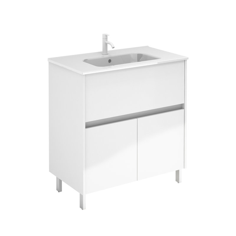 Hokendauqua 32'' Bathroom Vanity with Ceramic Top, White