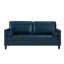 Canapé en cuir de style classique, similicuir respirant avec coussin de siège capitonné, pieds en bois massif pour le salon, bleu marine-1381785516