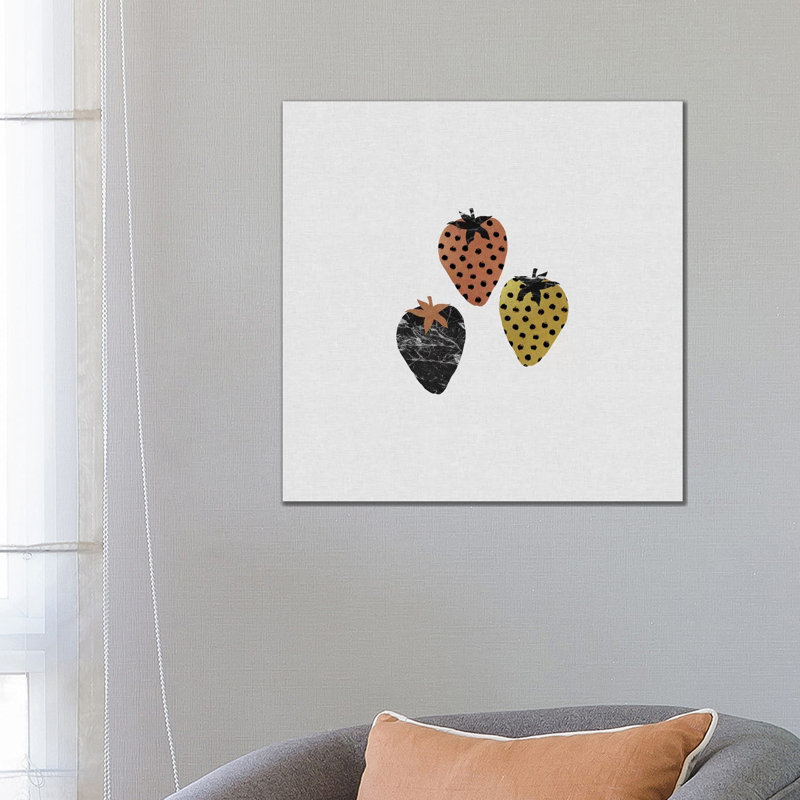 Scandi Strawberries by Orara Studio - Wrapped Canvas Print, 66.04cm H x 66.04cm W x 1.91cm D