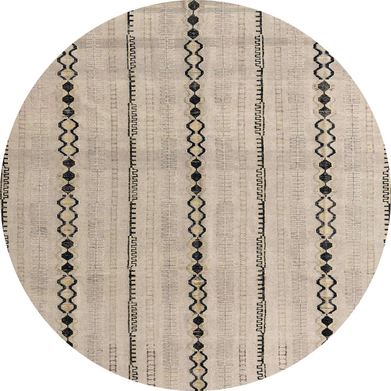 Tapis décoratif multicolore à motif abstrait, Rond 4 pi