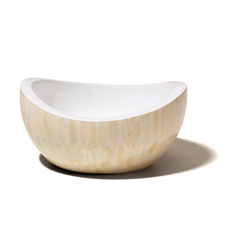 Handmade Decorative Bowl, Abstract, Cream