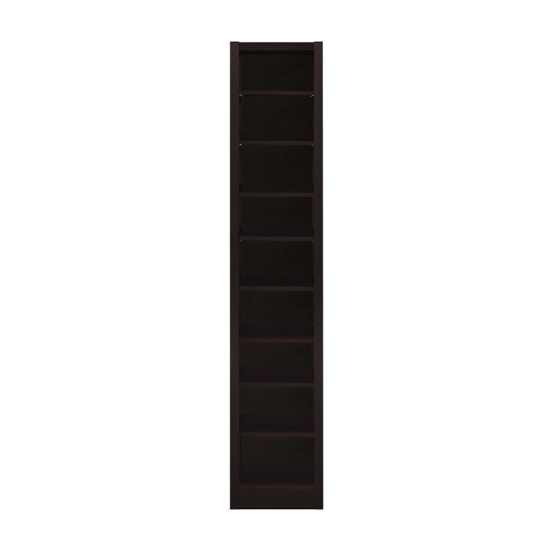 Bibliothèque rectangulaire à 8 tablettes avec 2 tablettes fixes, cappuccino