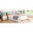 White Twin Platform Bed For , Low Profile Design, With Storage Drawers And Fence - Style Headboard, A Relaxing Sleep , Color, 2 Drawers, Profile, Stylish ' Space-1265875155