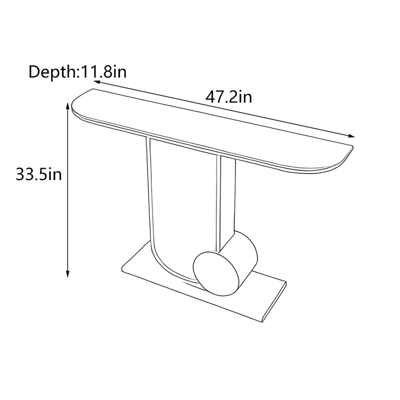 Console Italian Luxury, Doré, H 33,5 po x l 47,2 po x P 11,8 po
