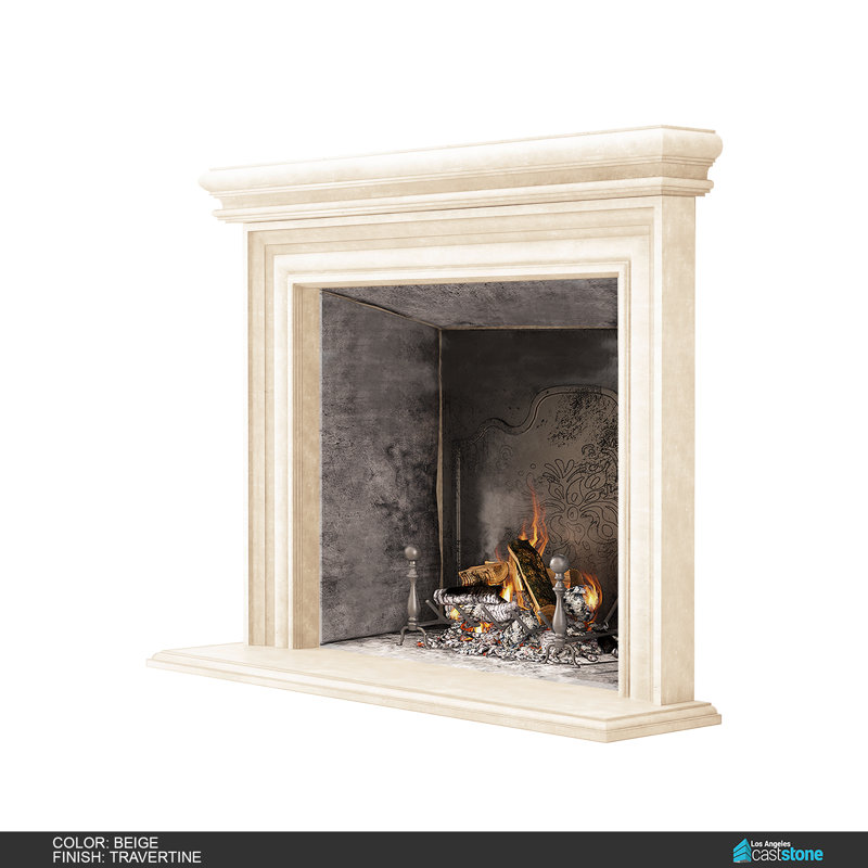 Grand Palermo Fireplace Surround, Beige Travertine