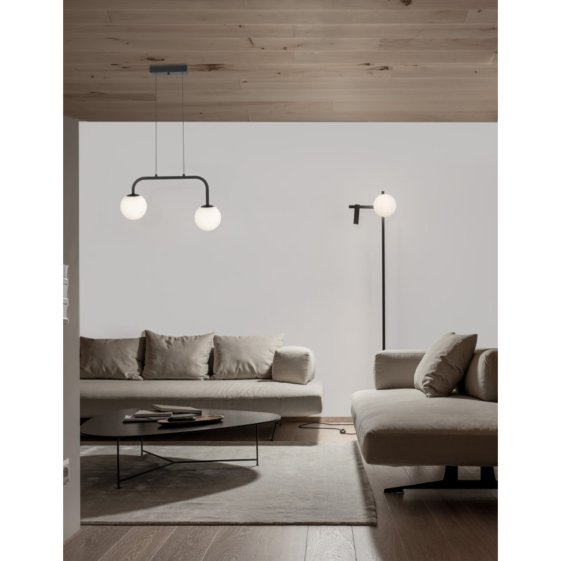 2 - Light Black LED Kitchen Island Pendant