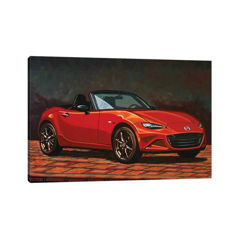 Mazda Mx5 by Paul Meijering - Painting on Canvas, Wrapped Canvas, 101.6 cm H x 66.04 cm W x 1.91 cm D