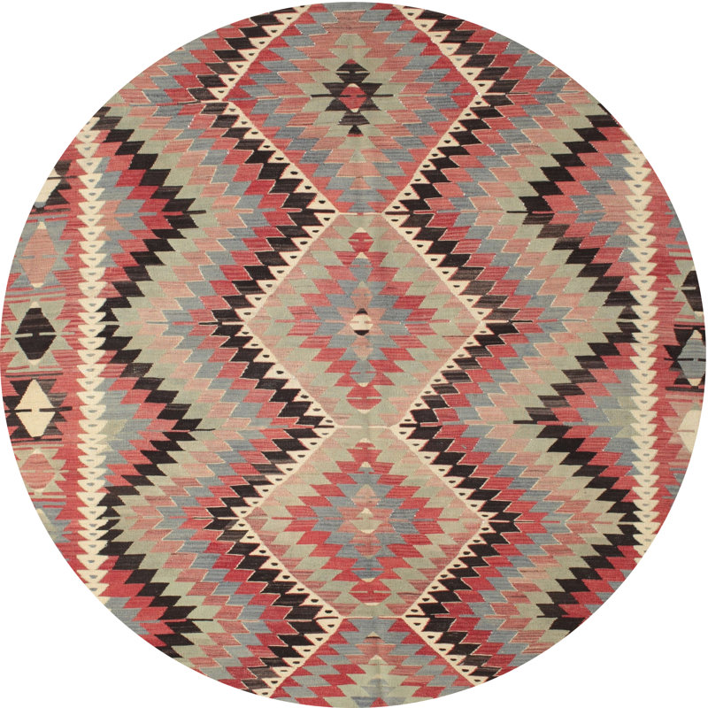 Tapis contemporain brun / marron, Rond 5 pi
