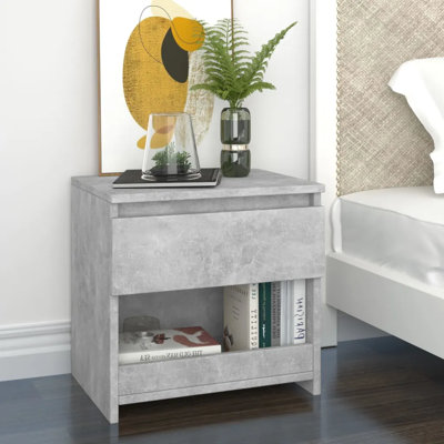 Cryal 40cm W Manufactured Wood Bedside Table