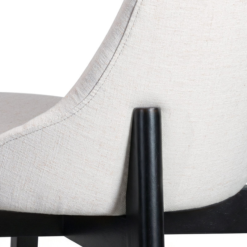 Chaise d'appoint rembourrée avec pieds en bois 32 po H, 2, Noir