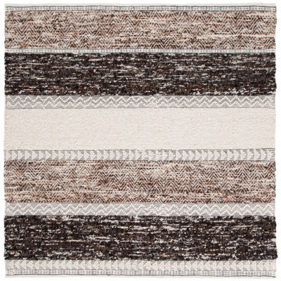 Pante Macassar Southwestern Hand-Woven Cotton/Wool Brown/Ivory/Black Area Rug