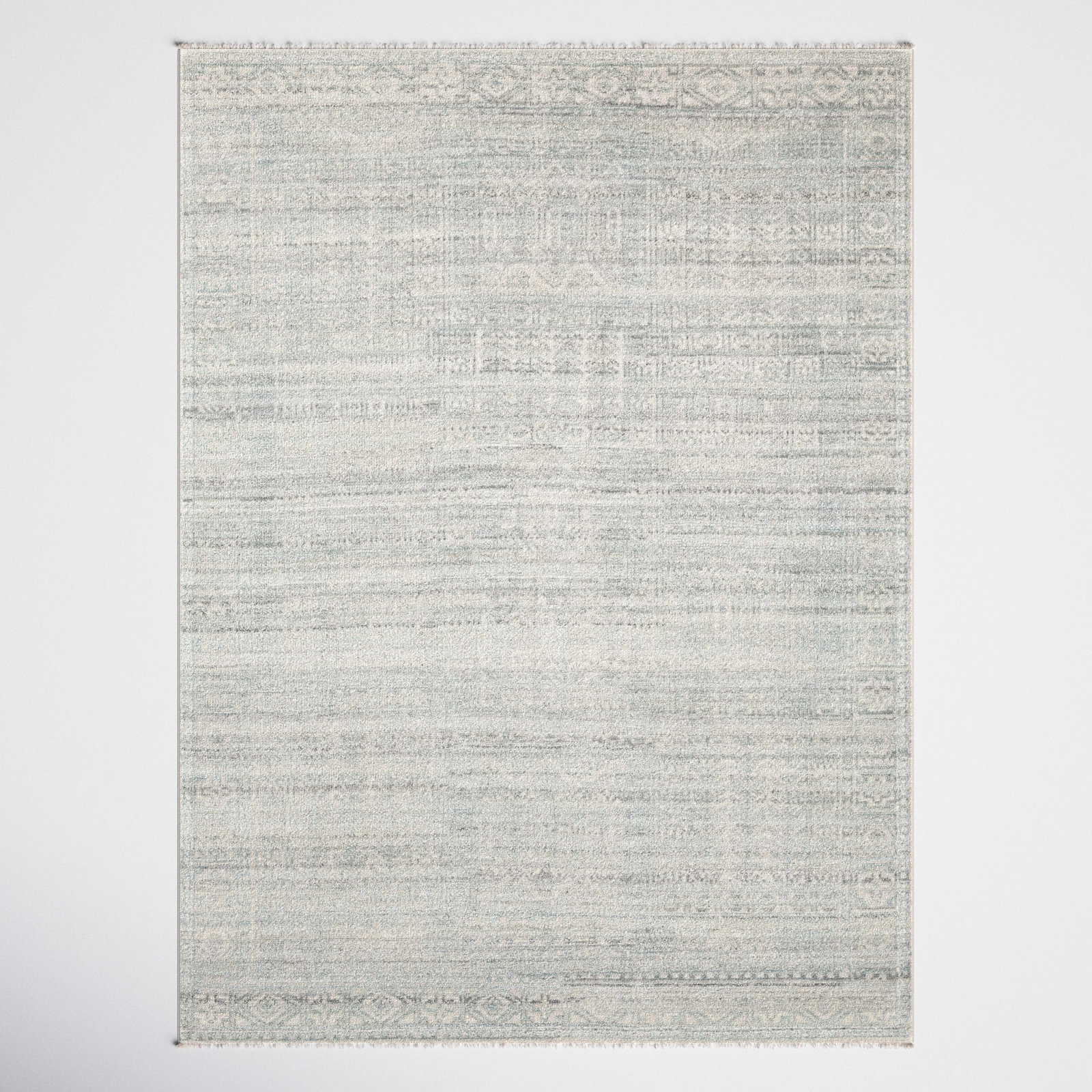 Indrakumar Teal Gray Hand-Knotted Rug, Rectangle 4' x 6'