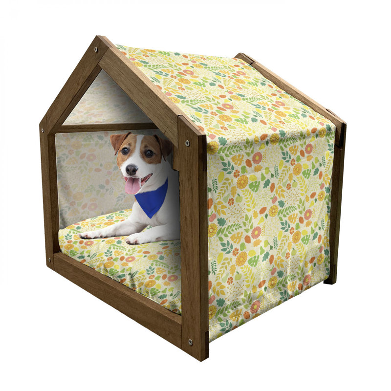 Niche pour chien en bois vert, H 22,44 po x l 23,62 po x P 17,72 po