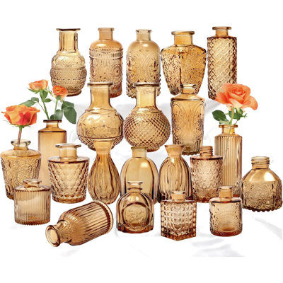 Ensemble de 22 mini vases en verre