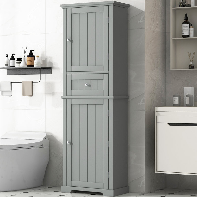 Freestanding Linen Cabinet, Gray