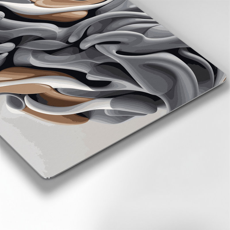 Biomorphic Abstraction 25, art mural gris en métal, H 11 po x l 14 po