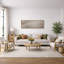 «Warm Neutral», art abstrait minimaliste, images de salon contemporain, impression sur toile encadrée-126054818-126054810