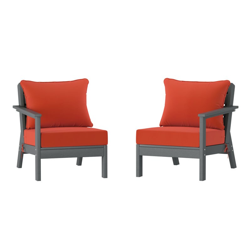 Ensemble de sièges profonds avec coussins, Orange, Grey