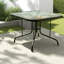 Tables de patio durables, salle à manger d'extérieur compacte en verre et en acier