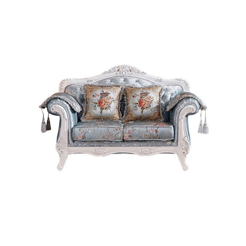 Causeuse à accoudoirs arrondis de luxe en tissu European Light
