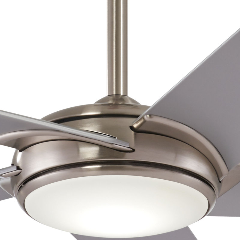 60" Raptor 5 - Blade LED Standard Ceiling Fan with Remote Control and Light Kit Included, Brushed Nickel