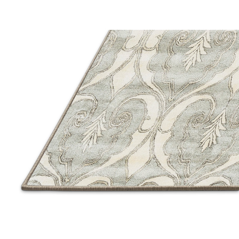 Tapis contemporain beige / gris, Rectangle 5 pi x 7 pi