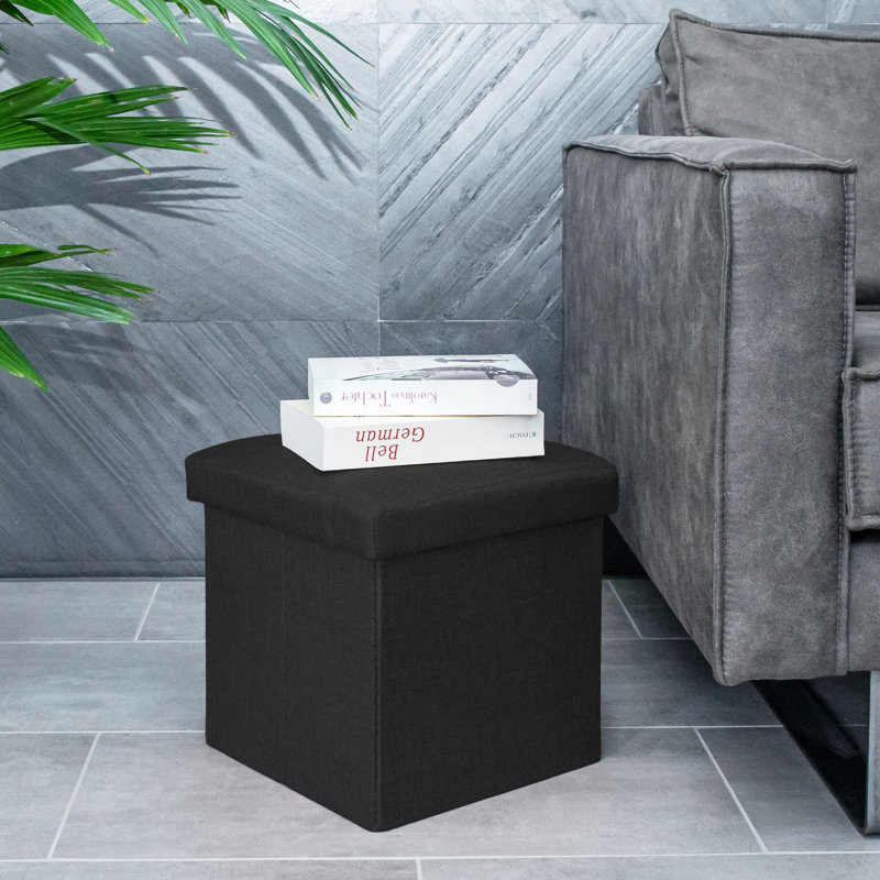 Ronta Ottoman, Black, 30" H x 30" W x 30" D