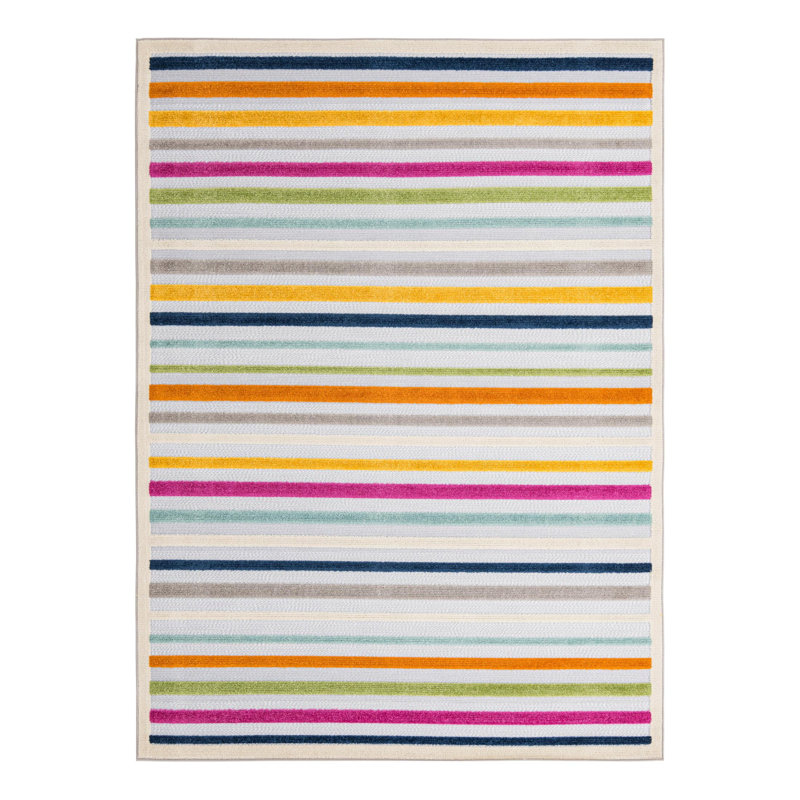 Striped Indoor / Outdoor Rug, Rectangle 7' x 10'