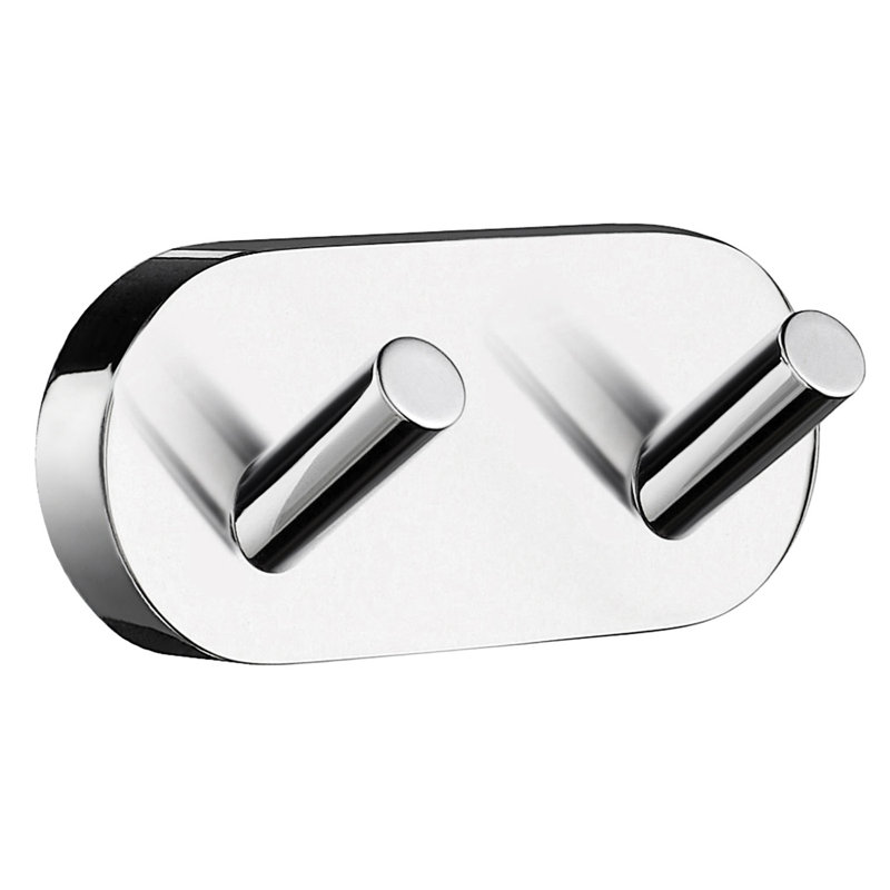 Patère double collection Home , Chrome poli