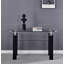 Console en panneau de fibres à densité moyenne noir, table de vestibule, table Hoyer avec plateau en verre trempé-695078799