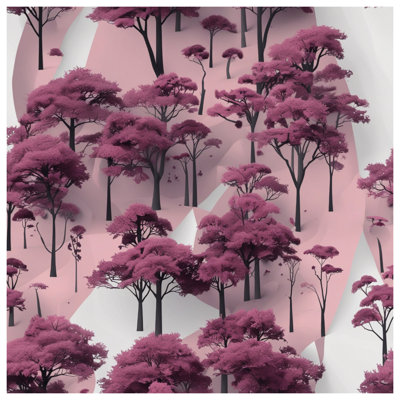 Rideaux de douche Pink Forest Landscape